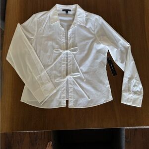 Moa Moa White Blouse with Bow Details